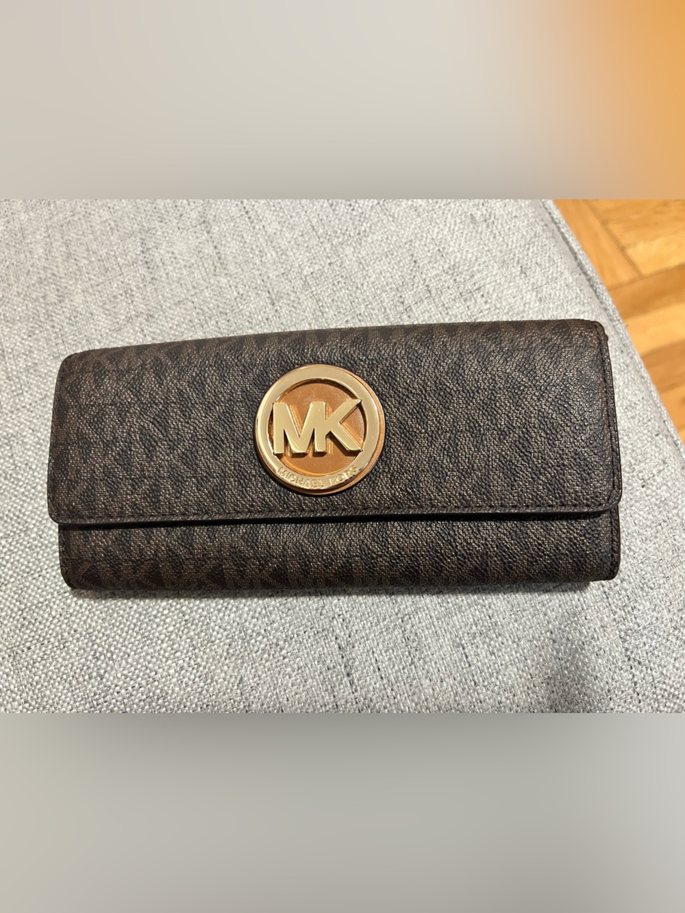 Michael Kors Brown MK Logo Continental Wallet